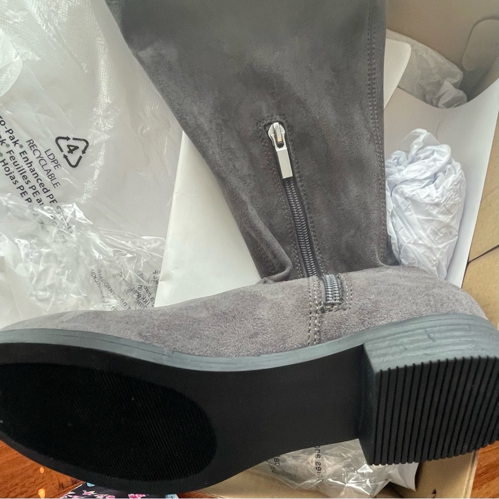 JustFab Gray Over-the-Knee Boots - Picture 4 of 7